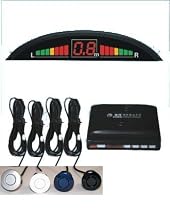 Silver Rear Car Parking Reversing Buzzer & LED Sensors 4 safe sensor