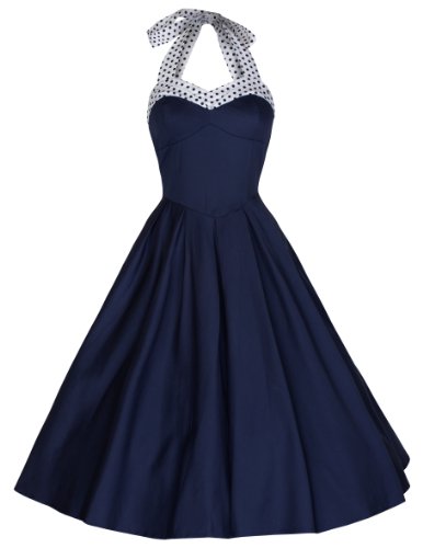 Lindy Bop Women's 'Carola' Vintage 1950's Rockabilly Halter Neck Swing Dress