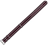 NATO Ballistic Nylon Watch Band - Black with Grey & Red stripes - 22mm