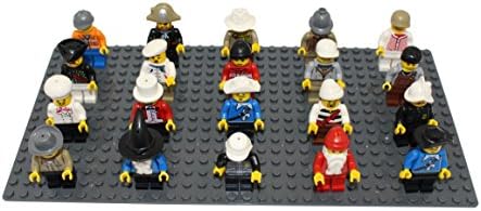 Future Creator Minifigures (Pack of 20, Color May Vary) With a Grey Baseplate 10" x 5"
