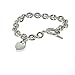 Stainless Steel Engravable Heart Toggle Bracelet 7.5