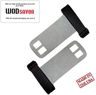 WODSaver Grips by WODFitters - Suede Leather Hand Grips for Pull Ups, Chin Ups, Cross Fitness WODs, Kettlebell training, Power lifting and Gymnastics * Satisfaction Guaranteed! * Protect Your Palm from Tearing and Calluses* Made in the USA