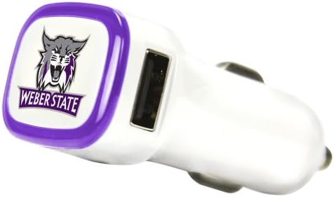 NCAA Weber State Wildcats Car Charger, White