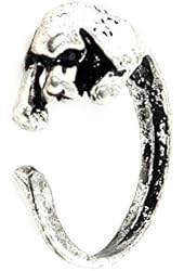 Hound Dog Wrap Ring Silver Tone RL55 Cute Pet Dog Animal Fashion Jewelry
