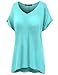 Thanth Womens short Sleeve V-Neck Hi-Low Loose Fit T-shirt Tunic Top