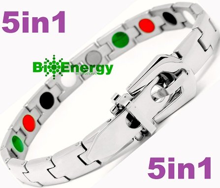 Titanium Magnetic Energy Germanium Armband Power Bracelet Health Bio 5in1 Bio 300