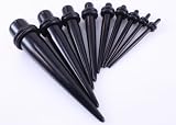 9 Pc Ear Taper Kit 1.6mm-10mm Gauges Expander Set Acrylic Black