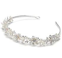 Hot Sale USABride Rhinestone Petite Silver Wedding Floral Tiara Bridal Headband 215