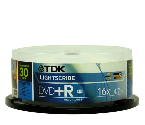 TDK16x DVD+R Lightscribe 30 Pack Spindle