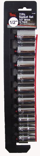 Pony 07-862 11 Piece 1/2-Inch Drive Standard Socket Set SAE 12 Point