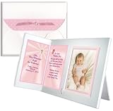 "Angels Sing...Blessings on Your Baptsim" Personalized Picture Frame Gift - Girl