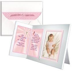 "Angels Sing...Blessings on Your Baptsim" Personalized Picture Frame Gift - Girl
