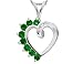 Emerald Heart Pendant with Diamonds in 10K White title=
