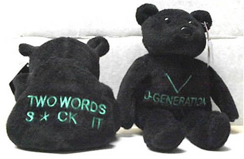 WWE / WWF 1999 - Attitude Bears / Beanie - D-GENERATION - ORIGINAL LICENSE TAG - NEW