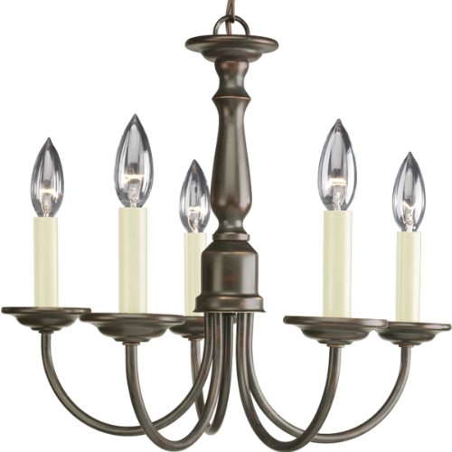 Progress Lighting P4009-20 5-Light Chandelier, Antique Bronze