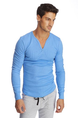 4-rth Thermal V-neck Long Sleeve Henley