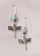 Earrings - Dragonfly with Amethyst and Crystal