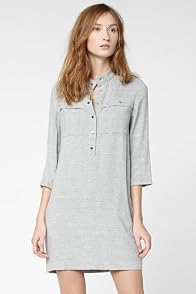 Roll Sleeve Woven Shirt Dress With Pique Texture