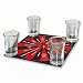 Trink-Spiel Spin a Drink aus Glas, 4 Stamper, Glasbrett
