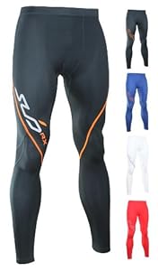 Sub Sports RX Men's Graduated Compression Baselayer Leggings / Tights - Black/Orange - XL