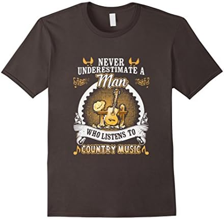 Men's Never Underestimate A Man Who Listens To Country Music Large Asphalt
