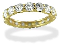 14KT Yellow Gold 2.7 CTW Round CZ Eternity Ring