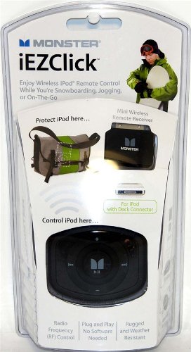 External hard drive:Brand New Monster Cable Iezclick Whether Proof Wireless Remote Control for Apple Ipods with Docking Input