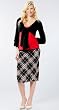 The Olian Rayon Knit Over/Under the Belly Plaid Skirt