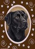 Black Labrador Retriever Paw Prints Flag 12'' x 18