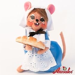 6" Pilgrim Girl Mouse By Annalee
