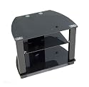 Iconic UKGL-2405 Black Glass TV Stand - For Up To 24" LCD TV's  (3 Toughened Black Glass Shelves)