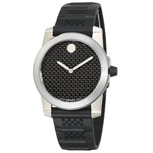 Movado Men's Vizio Black Rubber & Carbon Fiber Strap Anthracite Dial Watch #0606257