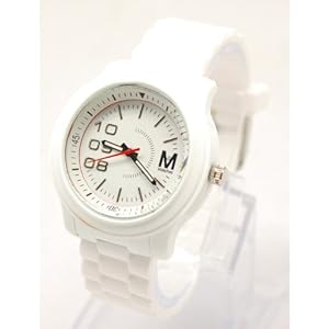 MultiWatch Unisex Analog Plastic Watch White Rubber Strap (Watch)