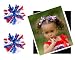 Set of 2 red white and blue korker hair bow clip for baby toddler or girls