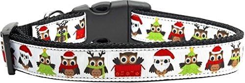 Mirage Pet Products Santa Owls Ribbon Dog Collars Medium