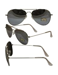 Mirrored Pilot Aviator Sunglasses Gray Tint Lenses by 