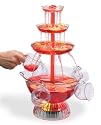 Clearmax Lighted 3-Tiered Party Fountain with 8 Cups, 1 1/2 Gallon Capacity, Operates with an AC Adapter