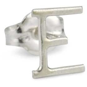 Melissa Joy Manning Alphabet Silver Initial E Stud Earring