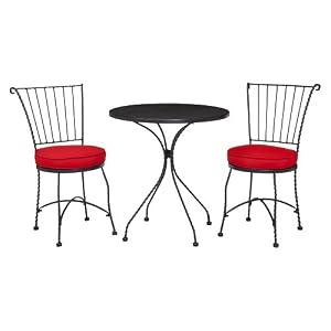 Outdoor Patio Home Piazza 3-pc. Wrought Iron Red Bistro Set