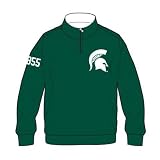 Michigan State Spartans Dark Green Letterman 1/4 Zip Fleece Sweatshirt