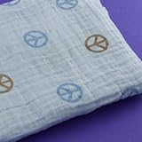 Bambino Land Muslin Organic Blanket Peace Symbol Boy - 1 Pack by Bambino Land