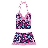 Girls' Xhilaration® Hearts 3-pc. Swim Set - Navy