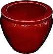Oxblood red porcelain fishbowl / jardiniere / planter / pot