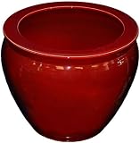 Oxblood red porcelain fishbowl / jardiniere / planter / pot