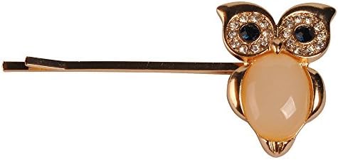 PearlPlus Women's Color Ivory Owl with Crystal Hair Accessory