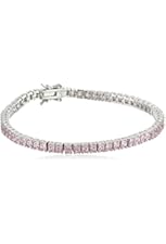 CZ by Kenneth Jay Lane "Pink" Cubic Zirconia Tennis Bracelet, 7.25"