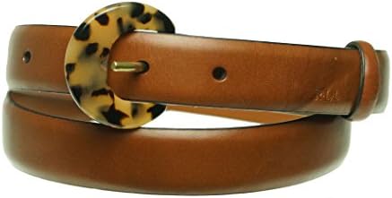 Lauren Ralph Lauren Womens Tortoise Buckle Skinny Leather Belt Tan S