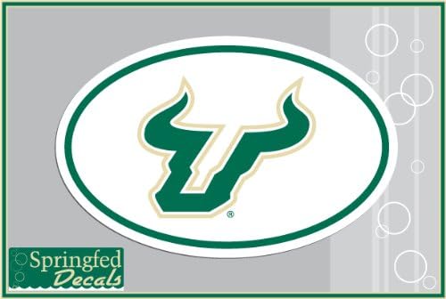 USF BULLS BULL HORNS EURO STYLE Vinyl Decal South Florida Car Truck Sticker