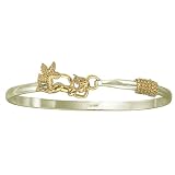 Very Rich Look Sterling Silver Cuff Bangle With Mermaid