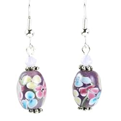 Murano Glass Earrings - Emily Purple